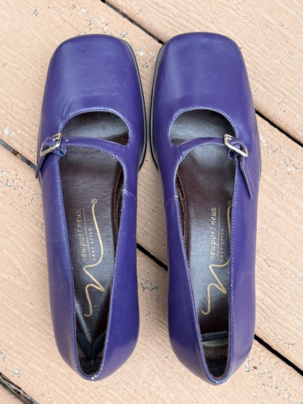 NWOT Purple/Grape Y2K Leather Mary Janes never worn, women’s U.S. size 6.5 - Picture 3 of 11